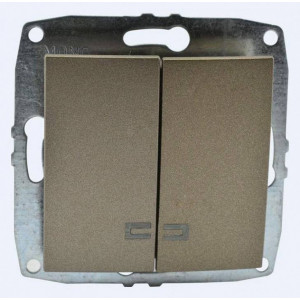 Выключатель двухклавишный с подсветкой без рамки Mono Electric Despina / Larissa 500-002325-103 Выключатель двухклавишный с подсветкой без рамки Mono Electric Despina / Larissa 500-002325-103