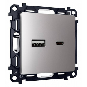 Розетка 2хUSB type A и C без рамки Ambrella Volt Quant MA511010