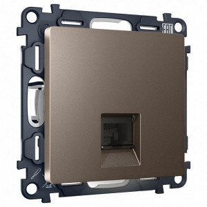 Розетка Ethernet RJ-45 и со шторками, без рамки Ambrella Volt ALFA MA642005 Розетка Ethernet RJ-45 и со шторками, без рамки Ambrella Volt ALFA MA642005