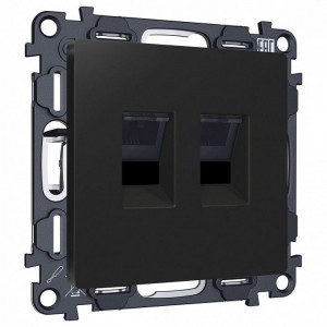 Розетка двойная Ethernet RJ-45 и со шторками, без рамки Ambrella Volt ALFA MA812110 Розетка двойная Ethernet RJ-45 и со шторками, без рамки Ambrella Volt ALFA MA812110