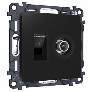 ТВ-розетка и розетка Ethernet RJ-45 без рамки Ambrella Volt ALFA MA812510 ТВ-розетка и розетка Ethernet RJ-45 без рамки Ambrella Volt ALFA MA812510