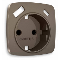 Накладка для розетки с заземлением и со шторками и 2хUSB type A и C Ambrella Volt Quant OP6400