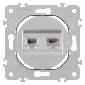 Розетка двойная RJ-11 и Ethernet RJ-45, без рамки Arte Milano am-202 202.44-1.silver Розетка двойная RJ-11 и Ethernet RJ-45, без рамки Arte Milano am-202 202.44-1.silver