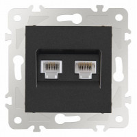 Розетка двойная RJ-11 и Ethernet RJ-45, без рамки Arte Milano am-203 203.44-1.black