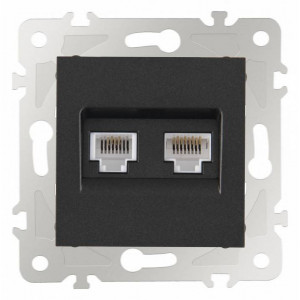 Розетка двойная RJ-11 и Ethernet RJ-45, без рамки Arte Milano am-203 203.44-1.black Розетка двойная RJ-11 и Ethernet RJ-45, без рамки Arte Milano am-203 203.44-1.black