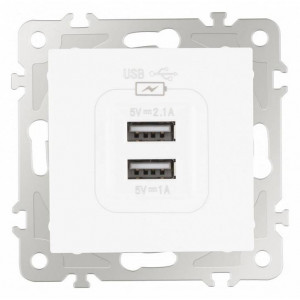 Розетка USB, без рамки Arte Milano am-206 206.46-1.white Розетка USB, без рамки Arte Milano am-206 206.46-1.white