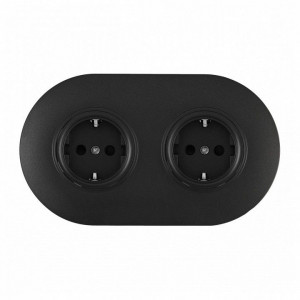 Розетка с заземлением и со шторкой Arte Milano SET08-2 SET08-2-40-1x2 black Розетка с заземлением и со шторкой Arte Milano SET08-2 SET08-2-40-1x2 black