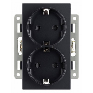 Розетка двойная с заземлением и со шторкой, без рамки Arlight SCT 043765 Розетка двойная с заземлением и со шторкой, без рамки Arlight SCT 043765