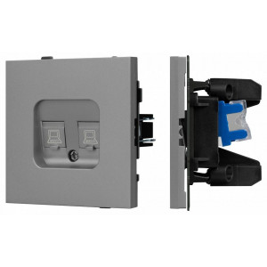 Розетка двойная Ethernet RJ-45 и со шторками, без рамки Arlight SCT-TENDO 054102 Розетка двойная Ethernet RJ-45 и со шторками, без рамки Arlight SCT-TENDO 054102