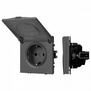 Розетка влагозащищенная с заземлением с крышкой, без рамки Arlight SCT 054283