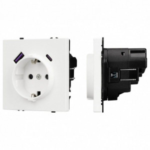 Розетка с заземлением и 2хUSB type A, без рамки Arlight SCT 054284 Розетка с заземлением и 2хUSB type A, без рамки Arlight SCT 054284