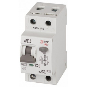 Дифференциальный автоматический выключатель электронный 1P+N Эра АД-32 D326E2C20A30