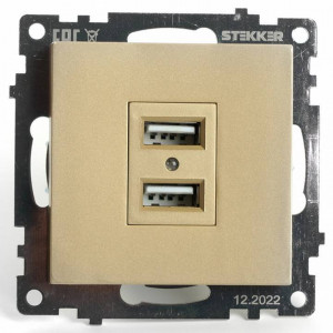 Розетка USB, без рамки Stekker Катрин 49229 Розетка USB, без рамки Stekker Катрин 49229