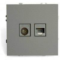 ТВ-розетка и розетка Ethernet RJ-45 без рамки Stekker Эмили 49950