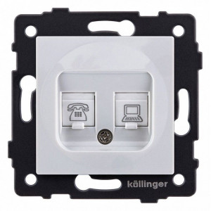 Розетка двойная RJ-11 и Ethernet RJ-45, без рамки Kollinger REA-011WH Розетка двойная RJ-11 и Ethernet RJ-45, без рамки Kollinger REA-011WH