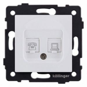 Розетка двойная RJ-11 и Ethernet RJ-45, без рамки Kollinger REA-011WM Розетка двойная RJ-11 и Ethernet RJ-45, без рамки Kollinger REA-011WM