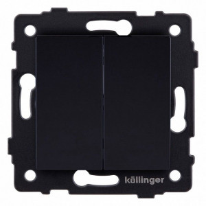 Выключатель двухклавишный без рамки Kollinger REA-S-011BK Выключатель двухклавишный без рамки Kollinger REA-S-011BK