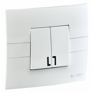 Выключатель двухклавишный с подсветкой Mono Electric Eсо 101-010101-103 Выключатель двухклавишный с подсветкой Mono Electric Eсо 101-010101-103