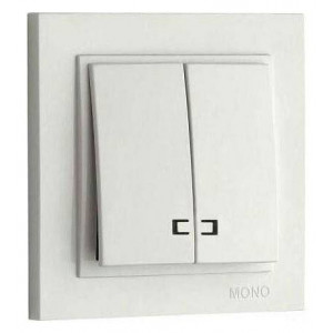 Выключатель двухклавишный с подсветкой Mono Electric Despina 102-010025-103 Выключатель двухклавишный с подсветкой Mono Electric Despina 102-010025-103