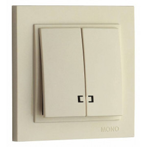 Выключатель двухклавишный с подсветкой Mono Electric Despina 102-170025-103 Выключатель двухклавишный с подсветкой Mono Electric Despina 102-170025-103