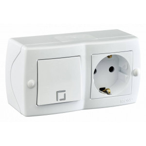Блок с розеткой и выключателем Mono Electric Octans IP20 104-010101-180 Блок с розеткой и выключателем Mono Electric Octans IP20 104-010101-180