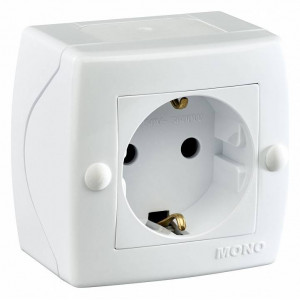 Розетка с заземлением Mono Electric Octans IP20 104-010107-117 Розетка с заземлением Mono Electric Octans IP20 104-010107-117