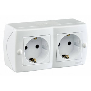 Блок с розетками с заземлением и крышкой Mono Electric Octans IP20 104-010107-120 Блок с розетками с заземлением и крышкой Mono Electric Octans IP20 104-010107-120