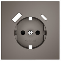 Накладка для розетки с заземлением и со шторками и 2хUSB type A и C Voltum S70 VLS001014