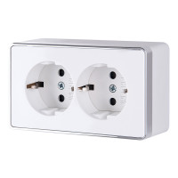 Розетка двойная с заземлением Gallant белая W5072101